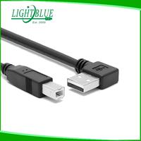 Kabel Printer USB A ke B 90 derajat, kabel Printer USB sudut kiri USB 2.0 tipe A Male ke kanan & kiri USB 2.0 kabel pemindai Male tipe B