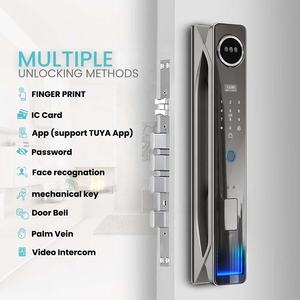 מנעול דלת חכם ביומטרי דיגיטלי ללא מפתח, מסגסוגת אבץ, עם זיהוי פנים תלת-ממדי, מבוסס ענן, תואם טויה, לבית - Product Image 2