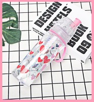 Bouteille d'eau en plastique écologique portable avec paille pour enfants, pour boire directement, utilisation scolaire et sportive, accessoire de rentrée scolaire