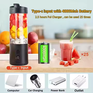 Licuadora Portátil para Batidos y Smoothies, Recargable por USB, Mini Licuadora Personal de Alta Velocidad para Jugos, Verduras y Alimentos para Bebés - Product Image 2