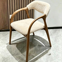Chaise de salle à manger design italien moderne JP, en bois massif de frêne, style minimaliste, revêtement en cuir PU, pour salon, restaurant, café