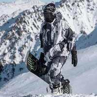 Combinaison de ski pour homme, imprimé encre, ensemble de ski unisexe, doublure polaire, imperméable, coupe-vent, ample, grande taille, entièrement scellée, pour snowboard