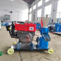 Yeni Küçük 220V Elektrikli Karbon Çelik Saman Yem Peletleme Makinesi 2mm Kalıp ve Rulo Seti ile Yüksek Verimli 120kg/sa Çıkış Hızı