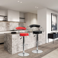 Tabourets de bar de style luxe à dossier haut meubles commerciaux chaise de bar en cuir et métal pour cuisine restaurant bar table de cocktail