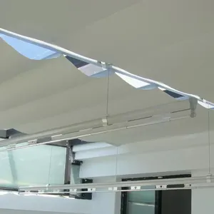 温室ガラスルーフFCS格納式電動折りたたみ式ウェーブブラインドシェード停電防水電動スカイライトブラインド