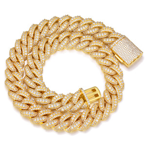Collana a <span class=keywords><strong>Catena</strong></span> Cubana Placcata <span class=keywords><strong>Argento</strong></span> per <span class=keywords><strong>Uomo</strong></span>, Stile Hip Hop, Alta Qualità, 15mm 18mm, con Chiusura - Product Image 5