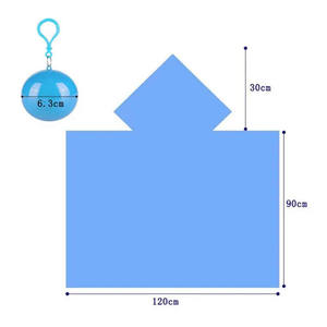 Emergency Ball Rain <b>Poncho</b> Keychain Ball Rain <b>Poncho</b> Plastic Disposable Raincoat Ball - Product Image 5