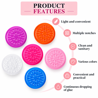 Support de colle pour cils coloré en gros avec plateau floral, base pour greffe de faux cils