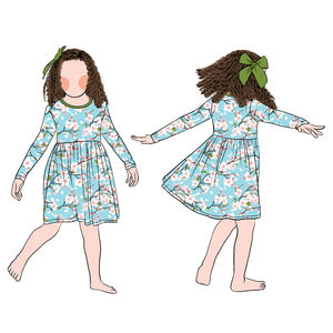 Robe décontractée à col rond et imprimé floral à manches longues pour filles et enfants pour la <span class=keywords><strong>saison</strong></span> d'automne vente directe d'usine - Product Image 3