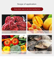 Ensemble de couteaux de cuisine pour chef en acier inoxydable, six pièces, avec manche recouvert et couteaux à légumes/fruits et ciseaux, pour droitier
