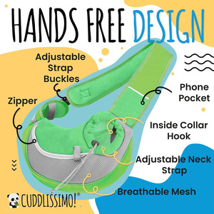 Échantillon gratuit sac de transport en bandoulière pour chien de compagnie en plein air sac de transport réglable pour petit chien face à l'avant porte-écharpe pour animaux de compagnie - Product Image 6