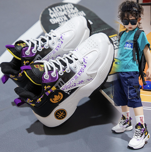 Chaussures de basket-ball pour garçon en gros 2024 été nouveaux enfants chaussures de sport haut respirant semelles souples garçons chaussures de course - Product Image 5
