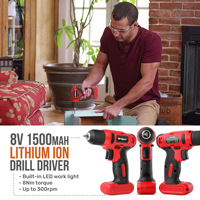 Taladro Inalámbrico con Motor de Escobillas de 8V, Capacidad de Perforación de 10mm, Velocidad Variable, Grado Industrial OEM, Recargable, 20Nm de Torque Máximo