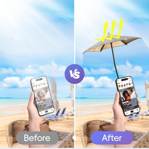 Strong Magnetic Phone <b>Umbrella</b> Magnetic, Multi-Angle Adjustable Phone Sun Shield with Cooling Design for Beach/Pool/Backyard Use - Product Image 5