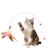 Jouet pour chat réaliste et écologique avec plume en fil métallique autocollante - Fournitures interactives pour animaux de compagnie