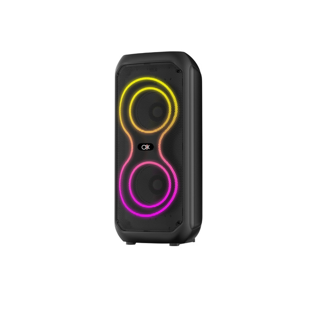 Mini Karaoke  Speaker 16W Dual 4 Inch Two Color RGB Ring LED Light TF Card USB for Party Home Singing