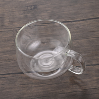 Petites tasses en verre de lait transparentes, tasse à café ours en verre avec poignée, vente en gros