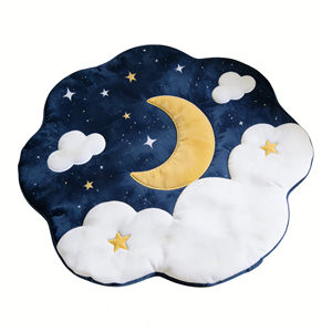 Alfombra de Juego para Bebés con Diseño de Cielo Estrellado, Luna y Nubes para la Habitación Infantil - Product Image 1