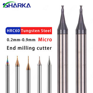 Fraises à fraiser en carbure micro pour machine-outil CNC, 0,2 0,3 0,4 0,5 0,6 0,7 0,8 0,9 mm, <span class=keywords><strong>mini</strong></span> fraises à bout sphérique de petit diamètre, jeu de fraises - Product Image 1