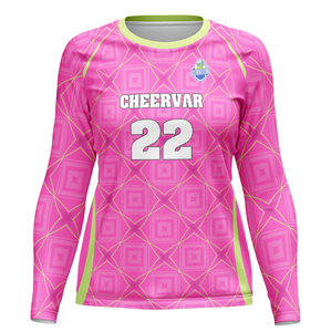 弹力灵活的女式圆领排球运动衫长袖排球服排球训练用 - Product Image 1