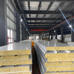 <span class=keywords><strong>Panneau</strong></span> sandwich en <span class=keywords><strong>laine</strong></span> <span class=keywords><strong>de</strong></span> roche ignifuge <span class=keywords><strong>de</strong></span> qualité supérieure bon marché pour entrepôt en acier atelier - Product Image 2