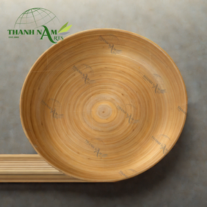 Assiettes en bambou naturel faites à la main en gros collations en bois durables et légères servant pour comptoir de cuisine durable et décoratif - Product Image 4