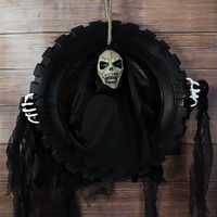 Horreur hantée 5 pieds grandeur nature volant électrique suspendu extérieur intérieur décor animé Halloween squelette décorations