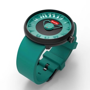 Montre à quartz pour homme de marque de luxe, neuve, rectangulaire, bracelet vert, style sportif, avec cadran en verre, bracelet en silicone de 20 mm, aiguilles. - Product Image 4
