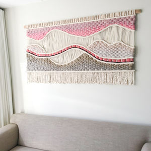 Fil de mélange de corde de coton tissé à la main texturé ondulé macramé <span class=keywords><strong>tapisserie</strong></span> Boho Art mural pour la décoration intérieure moderne EH2502129 - Product Image 5