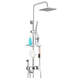 Factory price shower system, all copper material, white paint, intelligent temperature controlled shower