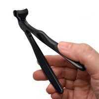 Coupe-ongles professionnels en acier inoxydable noir à long manche, robustes, courbés, avec une large ouverture de mâchoire, vente en gros