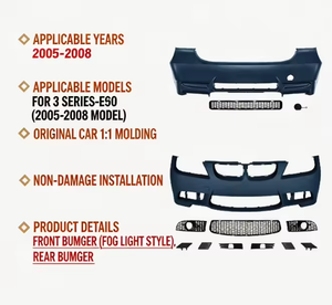 Kit de Parachoques Auron para BMW Serie 3 E90, Estilo Parrilla, Nuevo, para Actualización Retrofit 2005-2008 M3, Juego Completo - Product Image 3