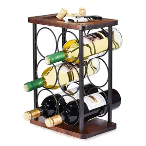Glossy Wooden Wine Rack and Holder for Home Decor or Kitchen Storage