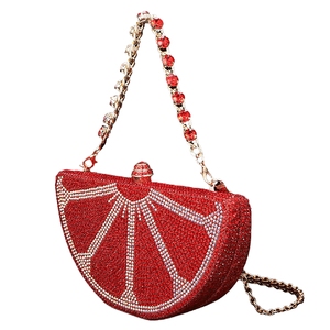 Women Watermelon Rhinestone Clutch <b>Purse</b> Funny Evening Bag with Crystal Metal Chain Halloween Christmas Party Handbag - Product Image 4
