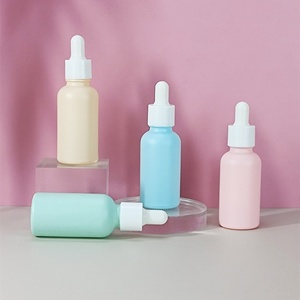 Luxury Pink 15ml 30ml Cosmetic Glass <b>Dropper</b> <b>Bottle</b> Set Matte Finish for Essential Oil - Product Image 2