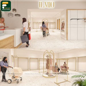 Étagère de présentation de vêtements de style luxueux, comptoir de vêtements, armoire à vêtements, meuble en verre - Product Image 5