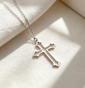 Collier Croix Gothique, Bijoux Chrétiens, Pendentif Croix en Acier Inoxydable, Collier Plaqué Or, Collar De <span class=keywords><strong>Moda</strong></span> - Product Image 2