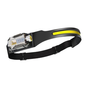 Lampe frontale à capteur en silicone COB, 1200 mAh, rechargeable, pour la conduite nocturne en extérieur, la pêche, lampe frontale LED avec détection de mouvement - Product Image 2
