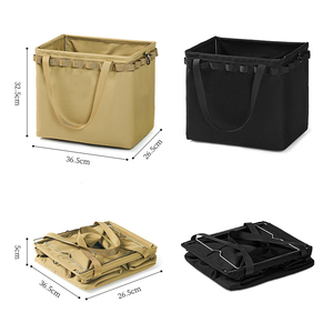 OEM <b>Portable</b> Square Organizer Box Wear Resistant Foldable Storage Bag for Camping Beach Tours Climbing Made Durable Polyester - Product Image 5
