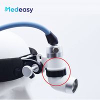 Lampe frontale chirurgicale à fibre optique LED Medeasy avec câble de guidage lumineux Wolf de 2 m pour examen dentaire, vétérinaire et ORL