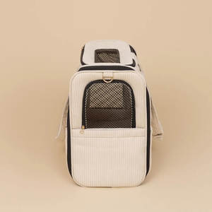 Sac de transport pliable <span class=keywords><strong>en</strong></span> velours côtelé respirant pour chien et chat, sac à dos de voyage approuvé par les compagnies aériennes pour petits <span class=keywords><strong>chiens</strong></span> et chats - Product Image 3