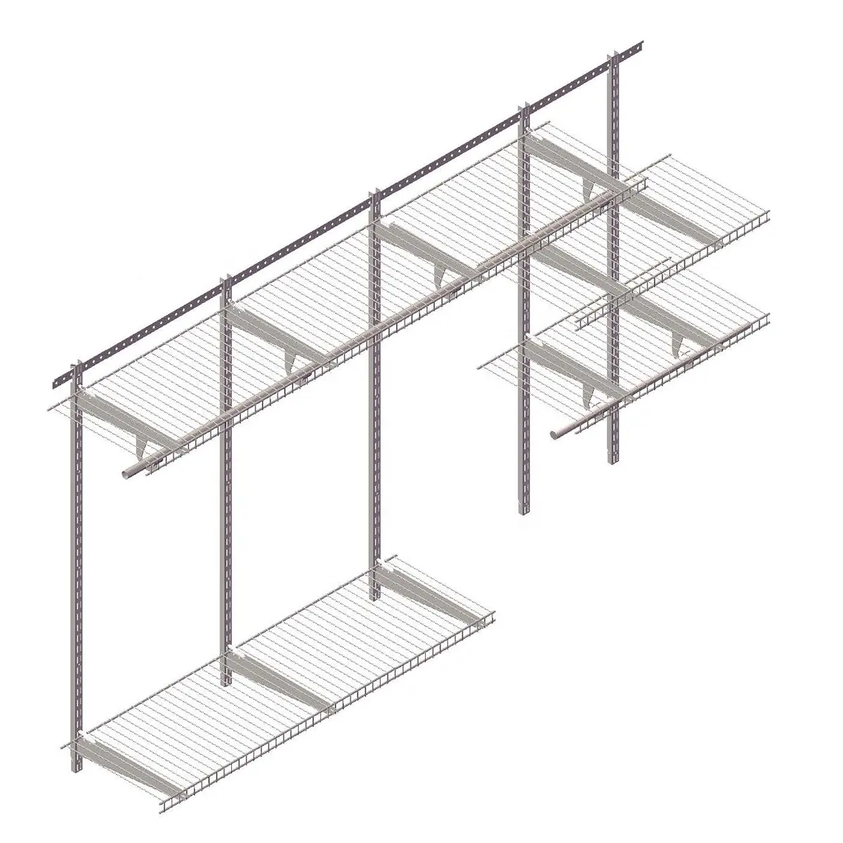 CLOSETART Room Free Adjustable Walk In Steel Wire Shelving Wardrobe Shelf Closet System For Bedroom