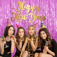 2 rideaux métallisés à franges de ruban pour décoration de fond, thèmes Anniversaire, Océan, Festival, Danse, Noël, Enterrement de vie de jeune fille, Fournitures pour fêtes