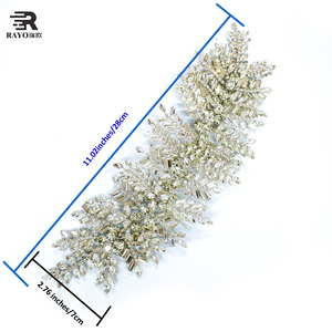 Accessoires en pierre de cristal, décorations brillantes pour la tête, strass, nouveau design de mode, applique pour robe de soirée fleurie - Product Image 3