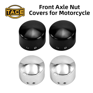 Cubiertas de tuercas de eje delantero de aluminio CNC para motocicleta Harley XL883 Softail Touring, tapas de eje lisas en negro cromado - Product Image 6
