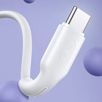 USAMS SJ459 kabel Data pengisian daya cepat, kabel kabel Data pengisian daya USB C 5A ponsel TPE tipe-c ke pd3, 1 100W untuk Macbook Pro/Air 16 14