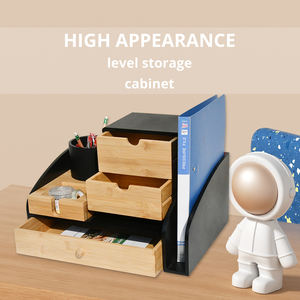 Organizador de almacenamiento de escritorio de madera de acacia y bambú de buena calidad, caja de cajón de artículos diversos de lujo para oficina, novedad de 2023 - Product Image 6