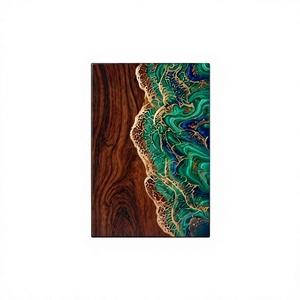 Memorial Tribute Plaque Decorative Remembrance <b>Sign</b> Wood Grain Blue Green Art Panel for Grave <b>Garden</b> Tribute Display - Product Image 1