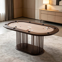 Mesa de Póker Texas Hold'em de Lujo Estilo Italiano, Diseño Personalizado de Alta Gama, Mesa de Póker Ovalada Minimalista para el Hogar