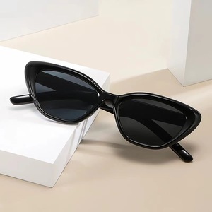 Lunettes de soleil rétro œil de chat, monture noire, verres en acrylique, protection UV375, style unisexe pour petits visages, 8148, origine Jinhua - Product Image 3